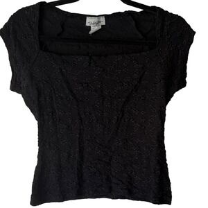 Daily Stage Y2k Black Lace Top Women's L Whimsigoth Fairy Grunge Square Neck